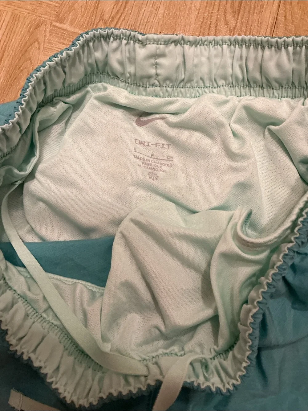 Nike Teal Gym Shorts with Light Mint Trim - Women